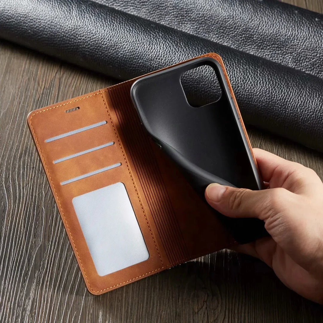 Luksuriøst magnetisk deksel for iPhone med sterk beskyttelse