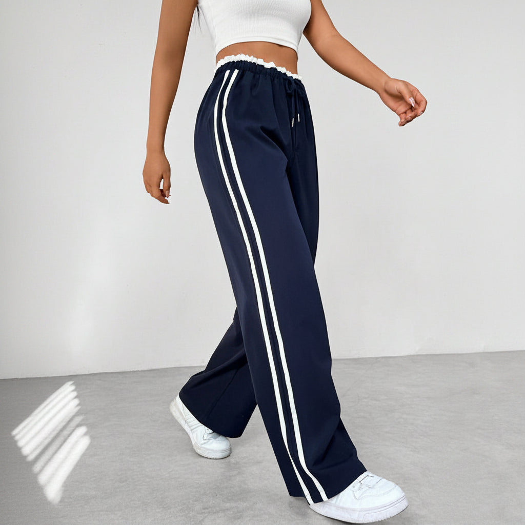 Niek | Trendy Sportieve Wide-Leg Broek