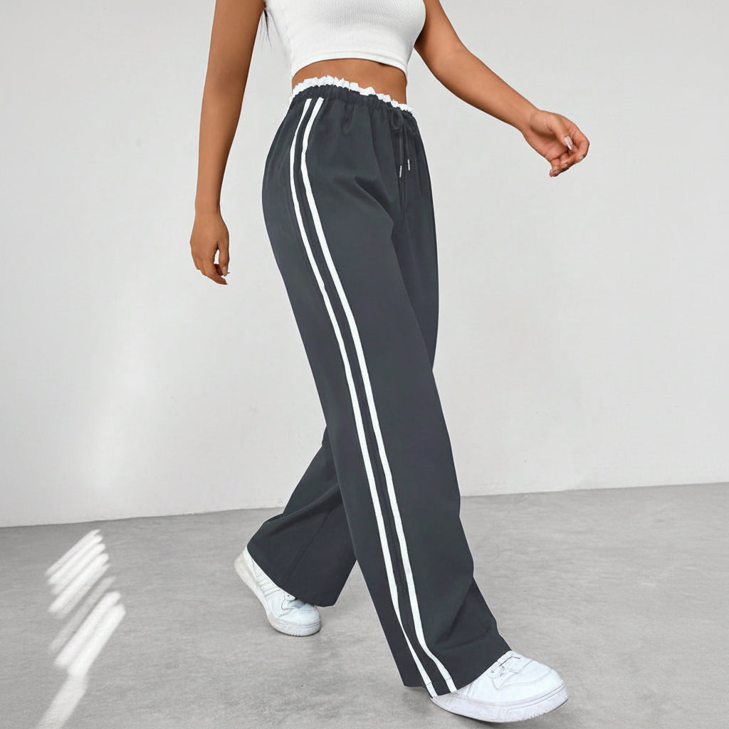Niek | Trendy Sportieve Wide-Leg Broek