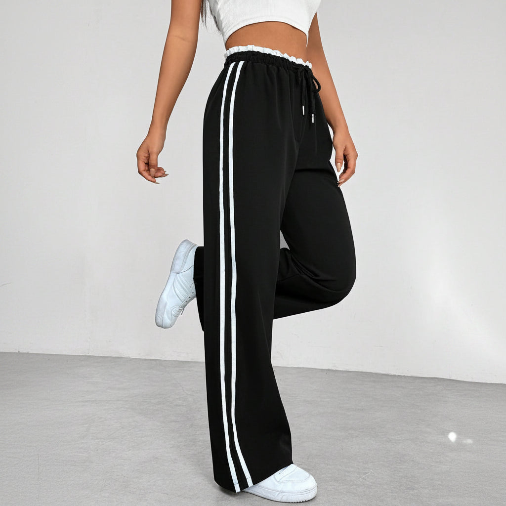 Niek | Trendy Sportieve Wide-Leg Broek