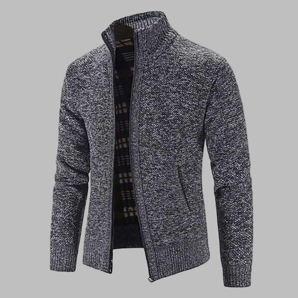 Stylish zip-knit sweater for men