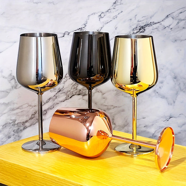 Vinglass i Rustfritt Stål med Speilblank Finish for Daglig Bruk
