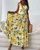 Kleid mit Zitronenprint und Trägern für Damen