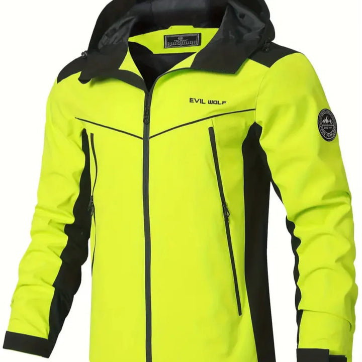 Water-repellent outdoor jacket with reflective design