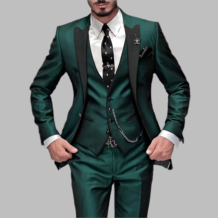 Three-piece linen suit for men