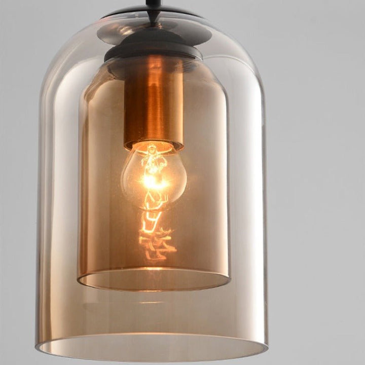 Elegant lysekrone i dobbelt glass - AuraGlas
