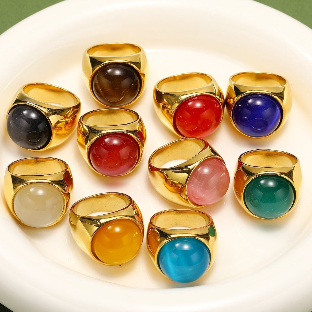 Ring med Stor Tigerøye-stein – Liora