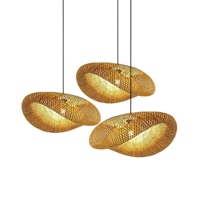 Håndflettet Taklampe i Bambus