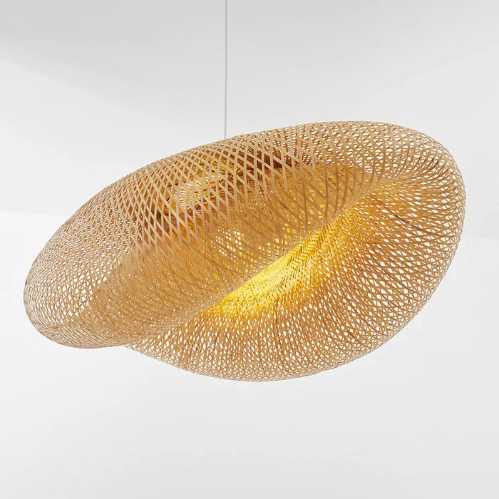 Håndflettet Taklampe i Bambus