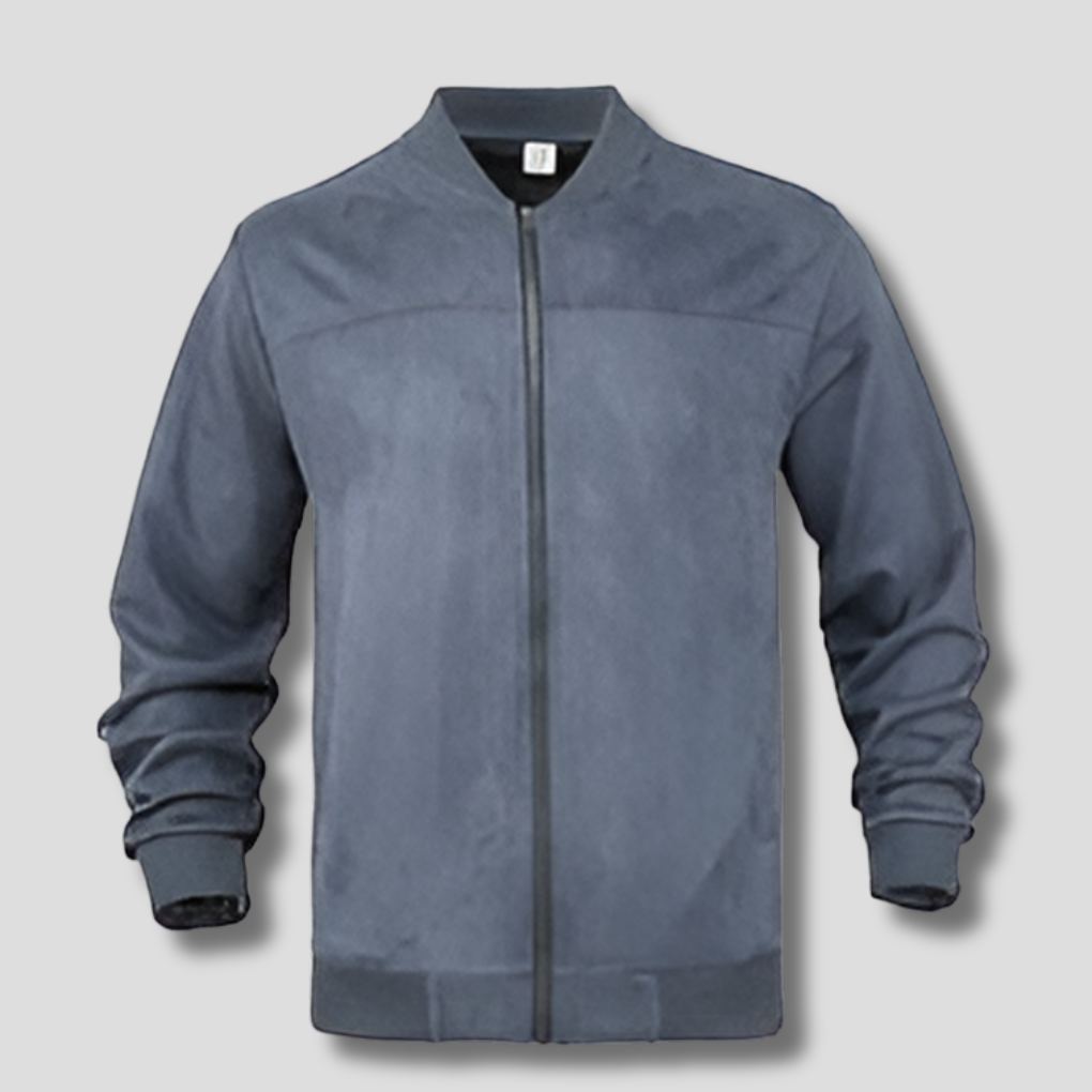 Retro semsket skinnjakke for menn