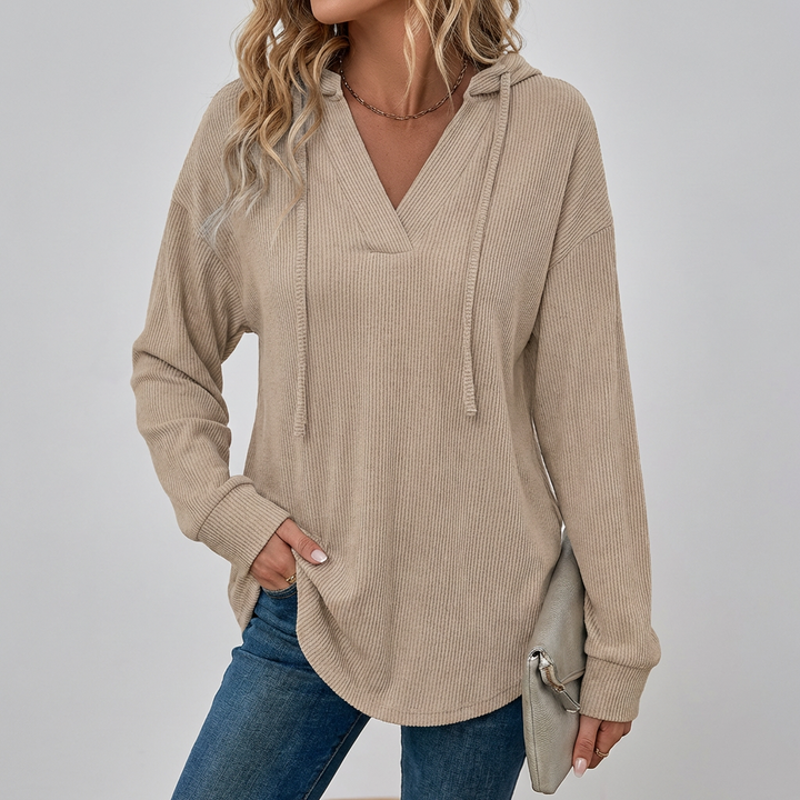 V-Hals Oversized Hettegenser
