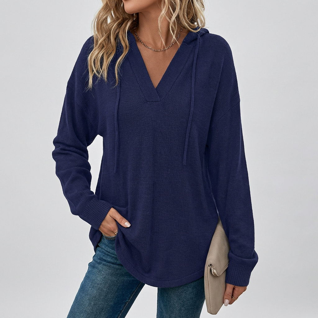 V-Hals Oversized Hettegenser