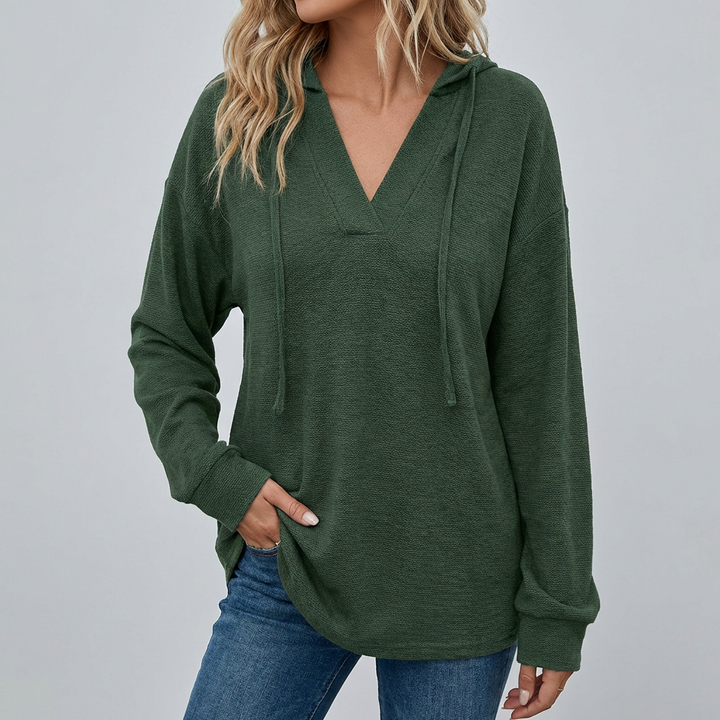 V-Hals Oversized Hettegenser