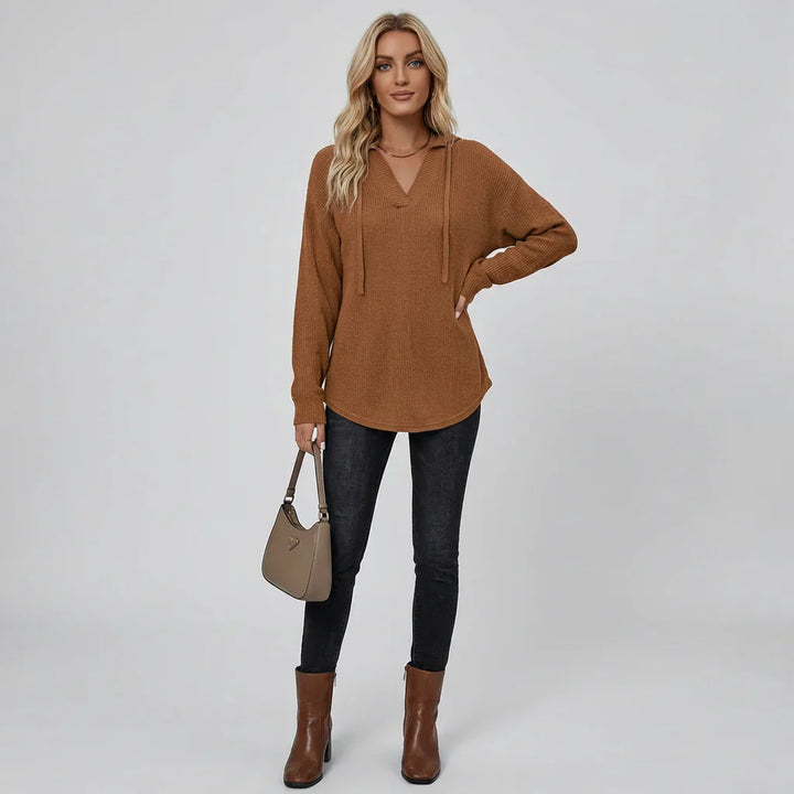 V-Hals Oversized Hettegenser
