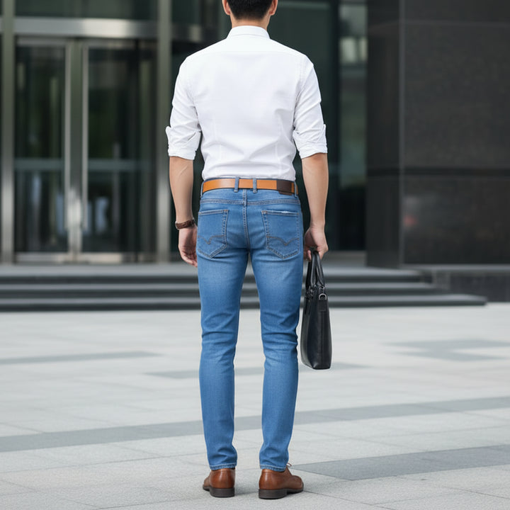 Herre Straight Leg Jeans - Holdbar Denim