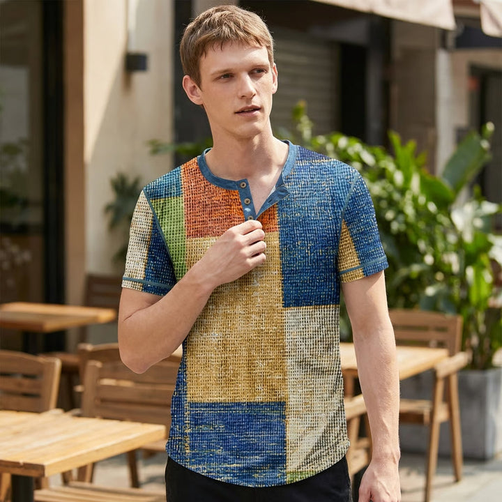 Menns Vaffel Strikket Casual Tee