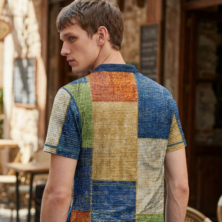 Menns Vaffel Strikket Casual Tee