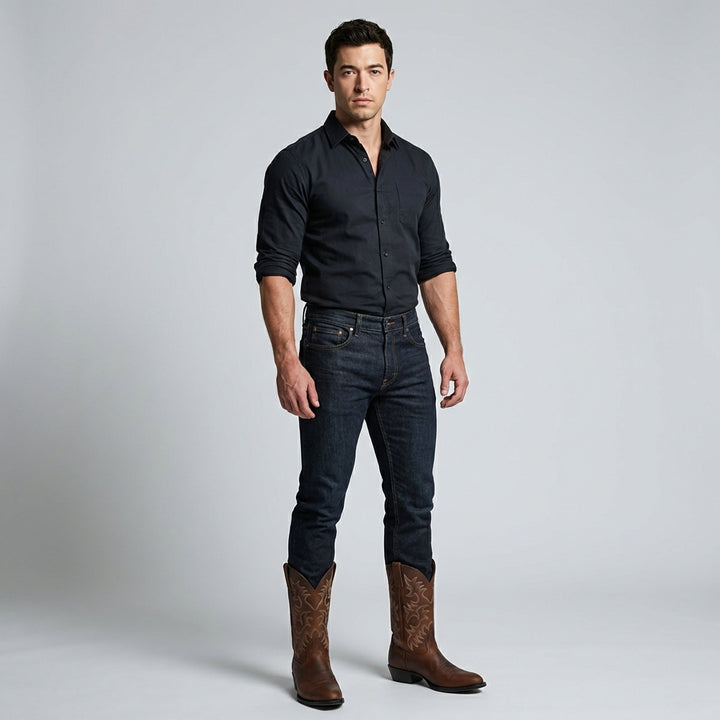 Fasjonable cowboystøvler for menn