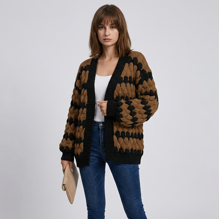 Kvinnens Åpen-Front Cardigan – Stilig og Allsidig Lag-på-Lag Plagg