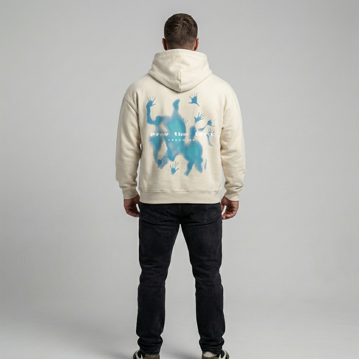 Unisex Oversized Grafisk Hettegenser