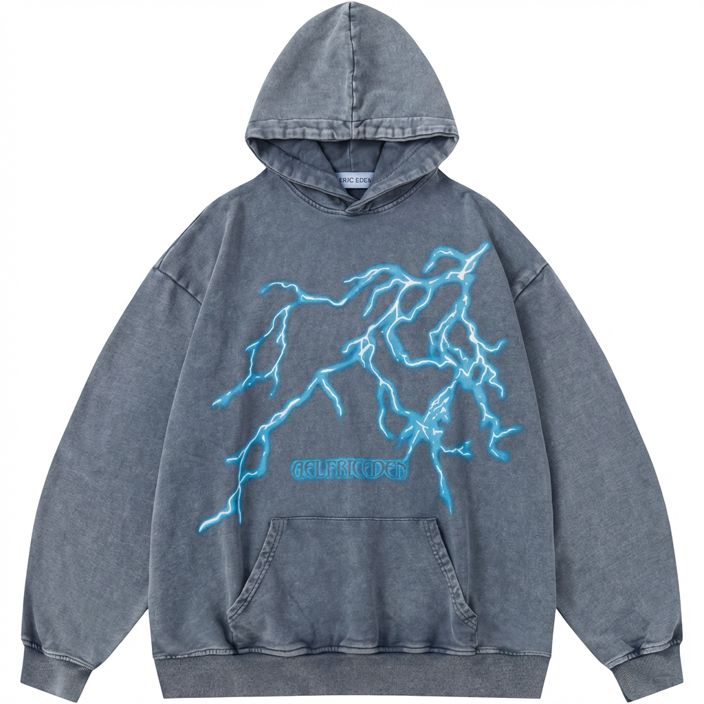 Unisex Oversized Grafisk Hettegenser 3D Trykk