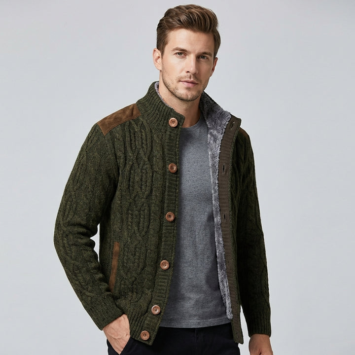 Strikkejakke for menn – plysjfôret for ekstra varme