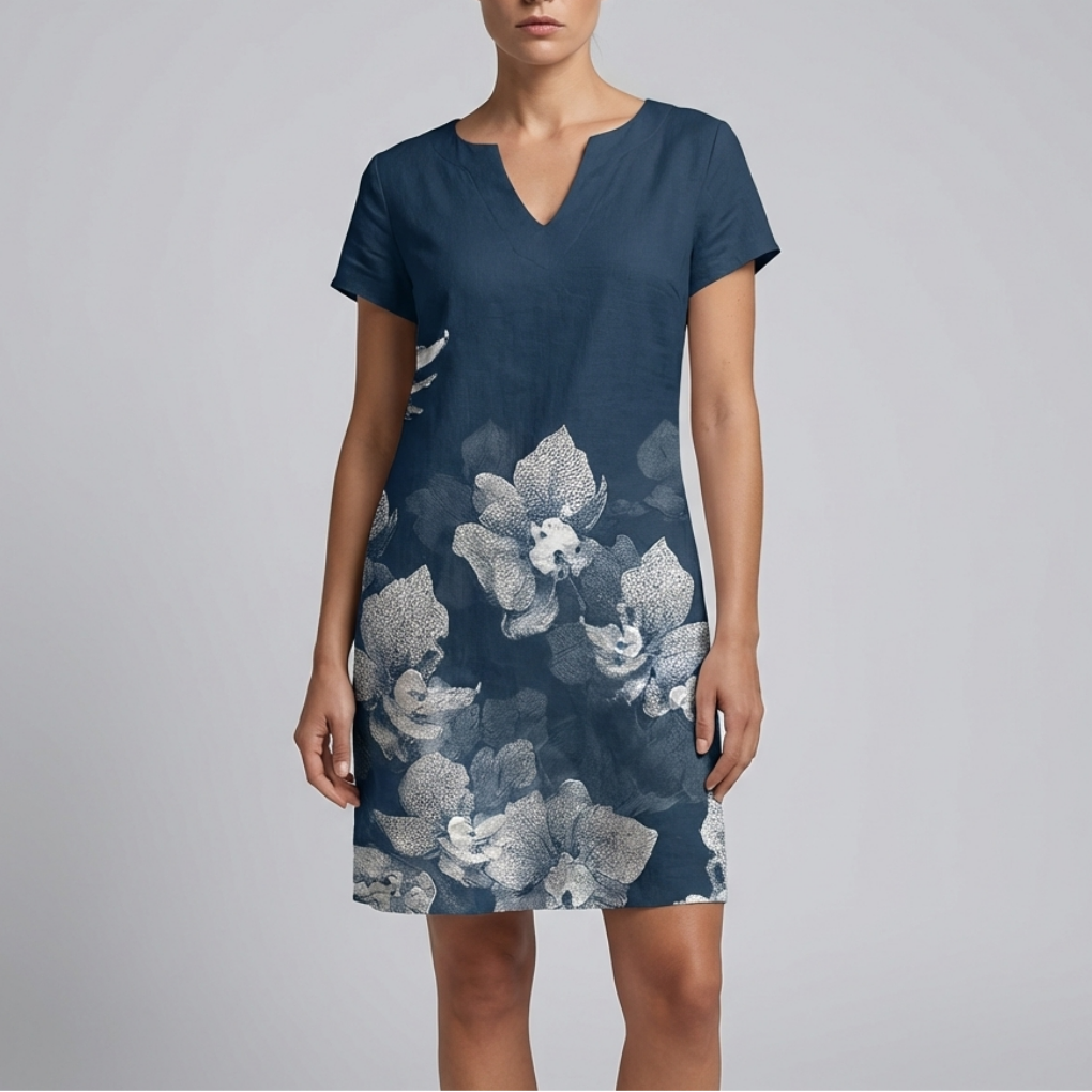 Kvinners Casual V-hals Kjole