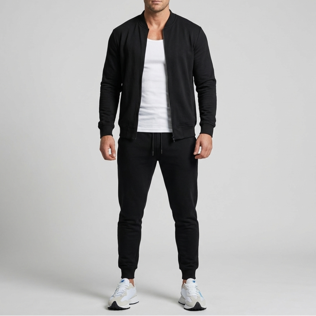 Herre Zip-Up Jakke og Bukse Sett