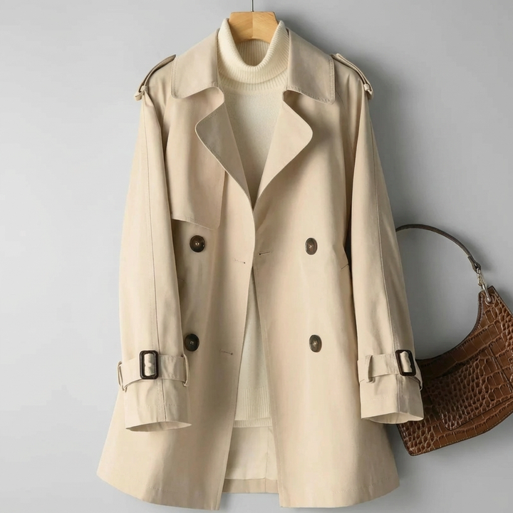 Klassisk Dobbeltradet Trenchcoat for Damer