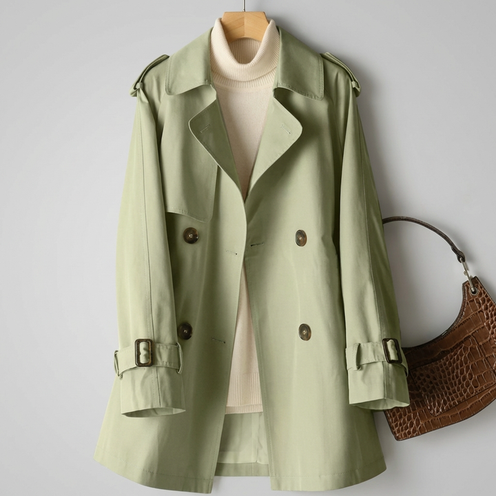 Klassisk Dobbeltradet Trenchcoat for Damer