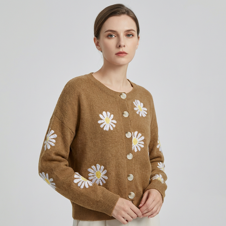 Blomstrete Strikkegenser for Damer