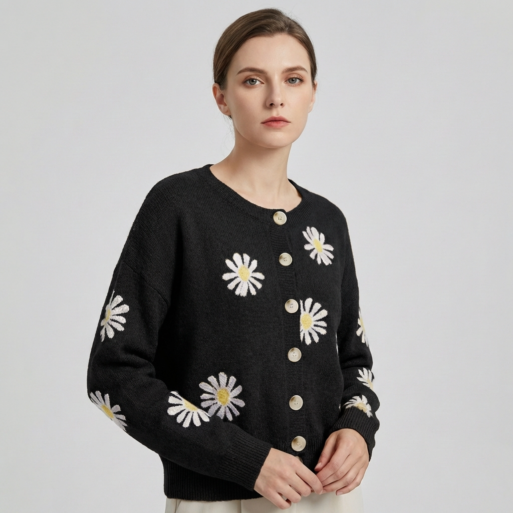 Blomstrete Strikkegenser for Damer