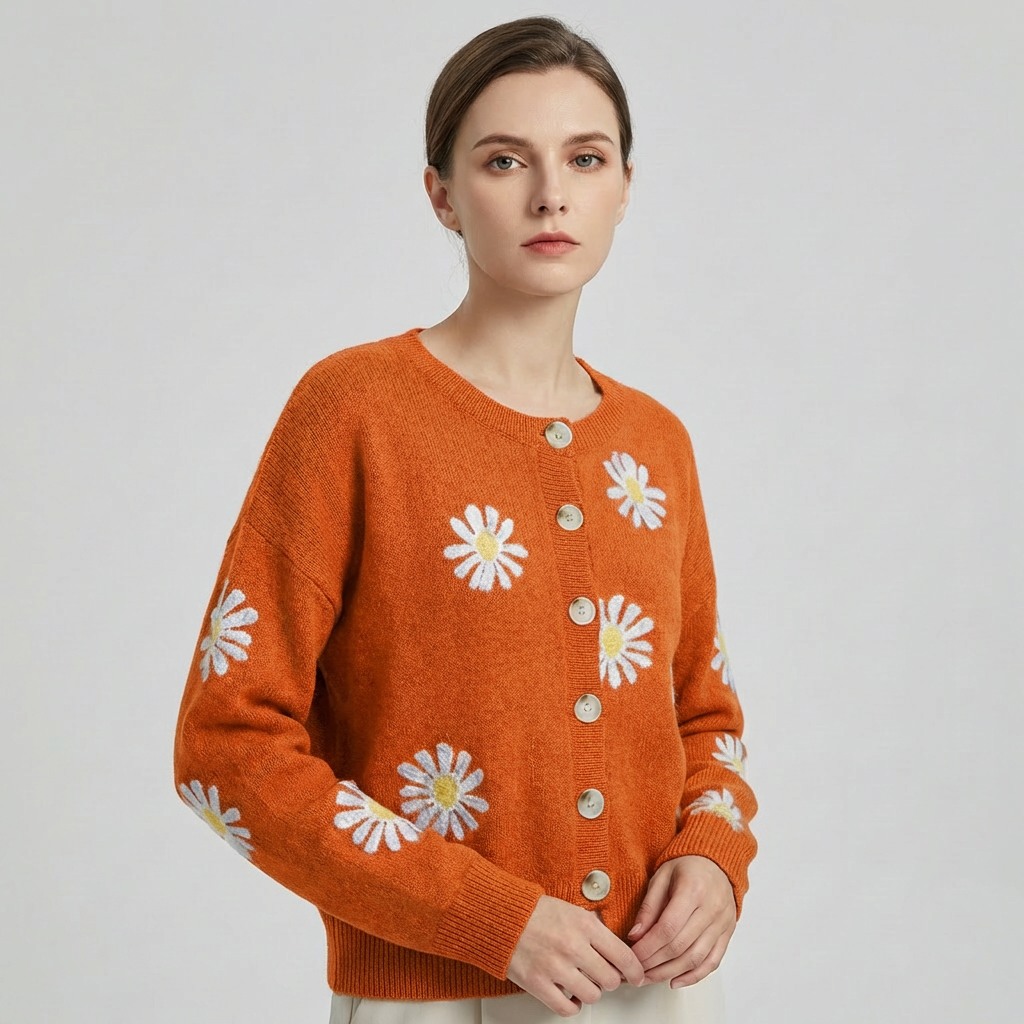 Blomstrete Strikkegenser for Damer