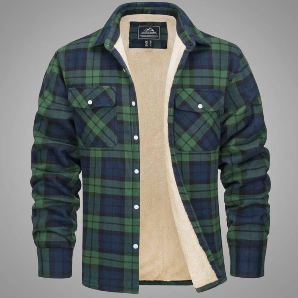 Fleece-Fôret Rutet Jakke