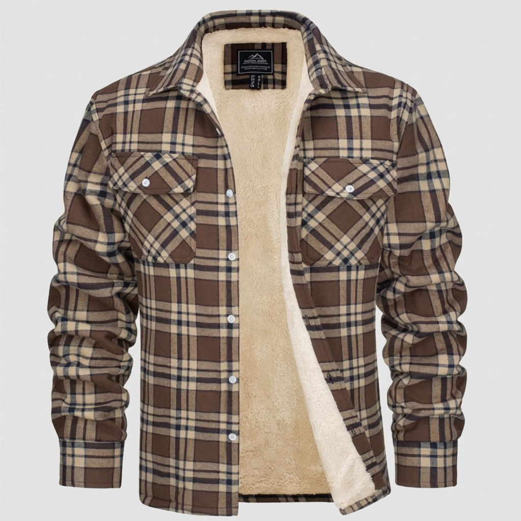 Fleece-Fôret Rutet Jakke