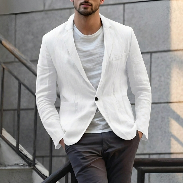 Elegant og Casual Menns Leinen Blazer for Hver Anledning
