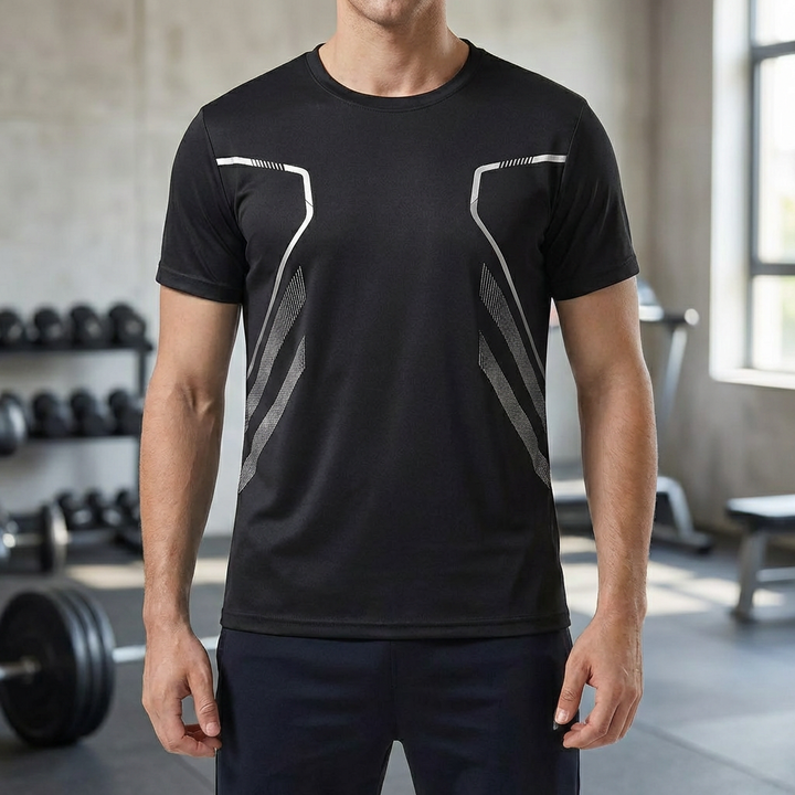 Menns Pustende Ytelses T‑Skjorte