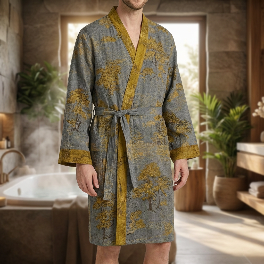 Lettvekts Men’s Bomull Kimono Robe