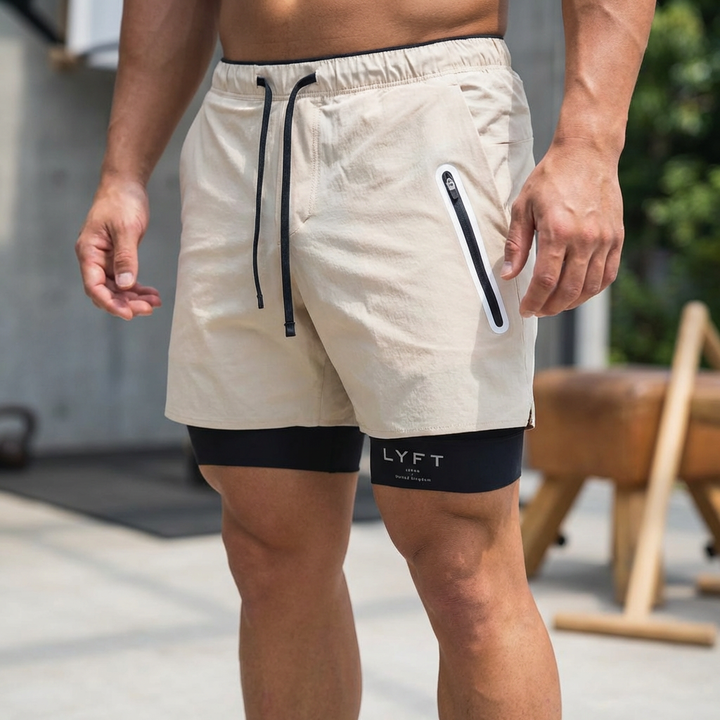 2-i-1 Sport- og Treningsshorts Herrer
