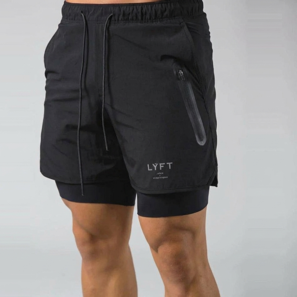 2-i-1 Sport- og Treningsshorts Herrer