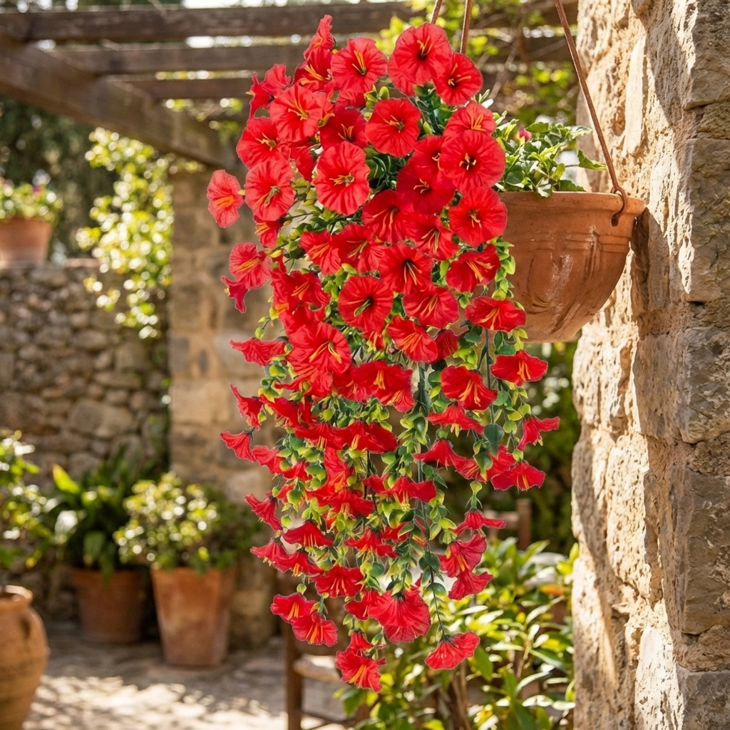 UV Motstandsdyktig Kunstig Morgenklematis Blomst Hengende Dekor