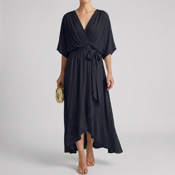 Elegant lett omslagskjole for kvinner