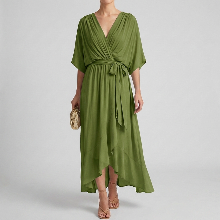 Elegant lett omslagskjole for kvinner