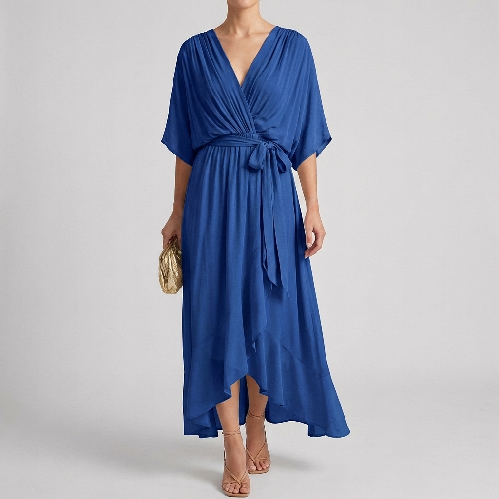 Elegant lett omslagskjole for kvinner