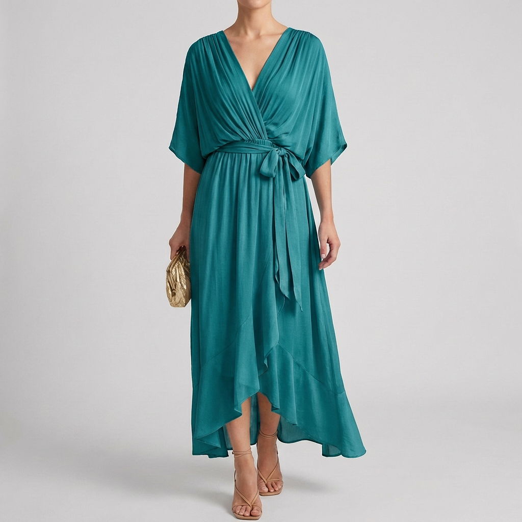 Elegant lett omslagskjole for kvinner