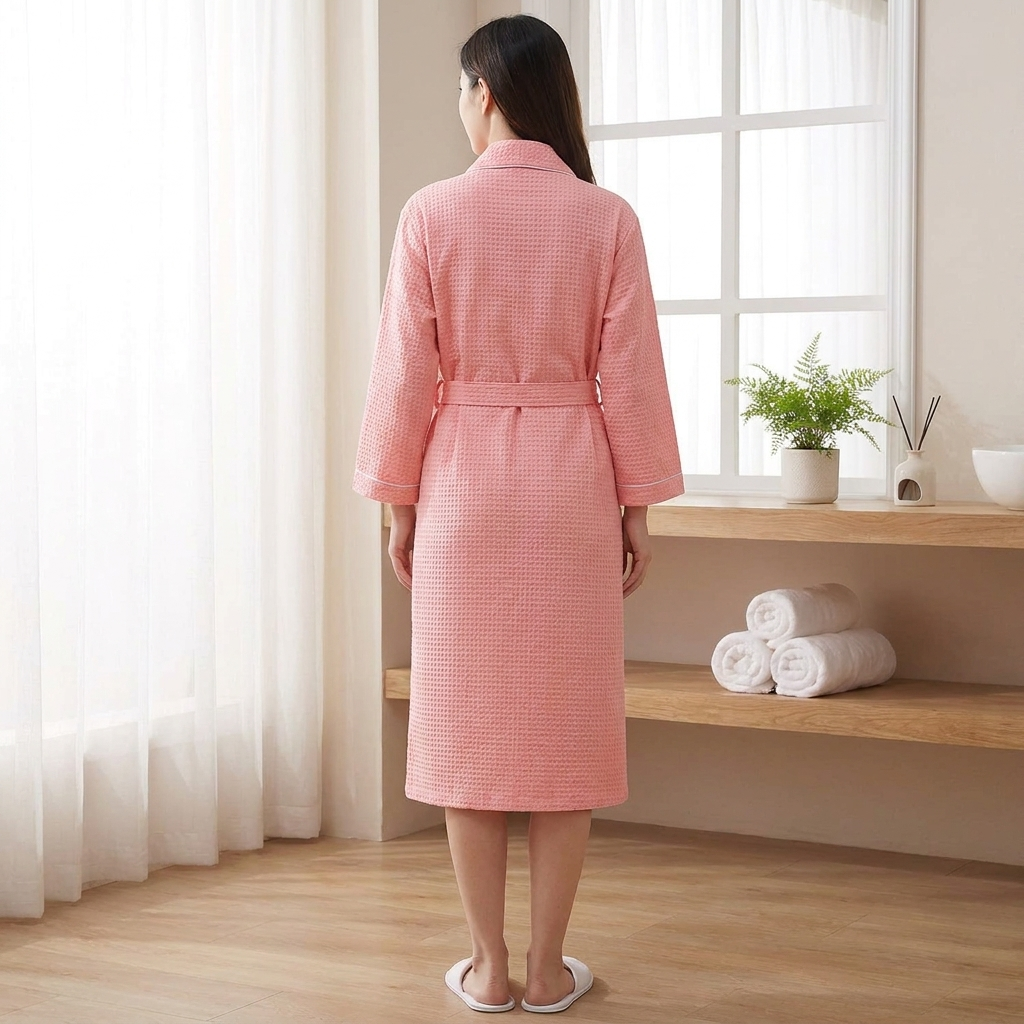 Lettvekts Kimono Bomull Vaffel Badekåpe