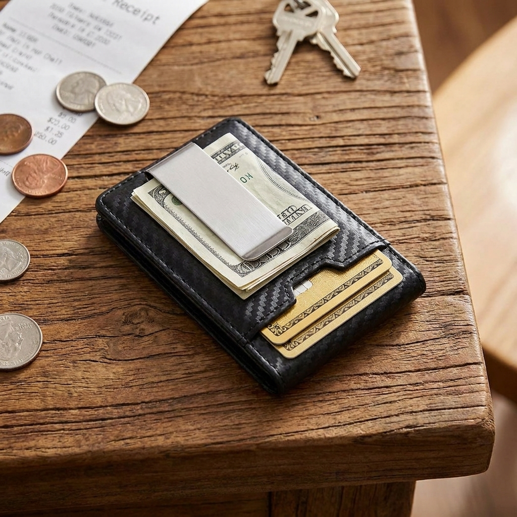 Slim RFID Lommebok med Penger Klipp
