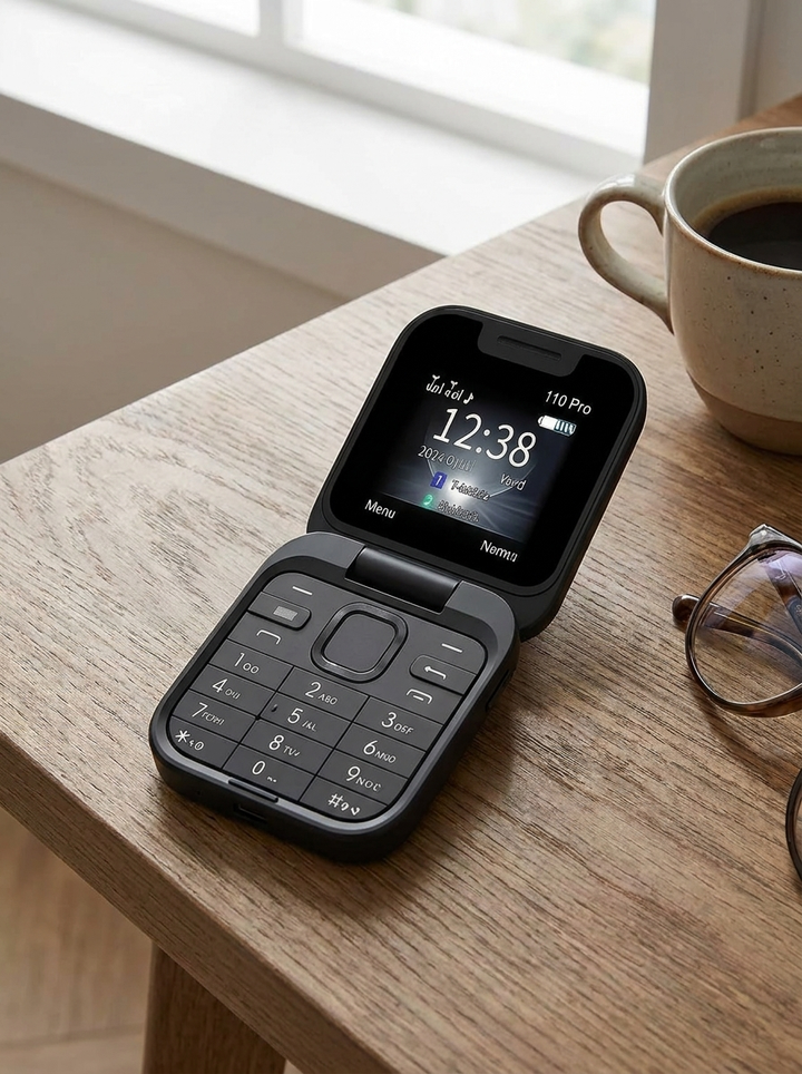 Foldbar Dual SIM Telefon med HD Kamera og FM Radio