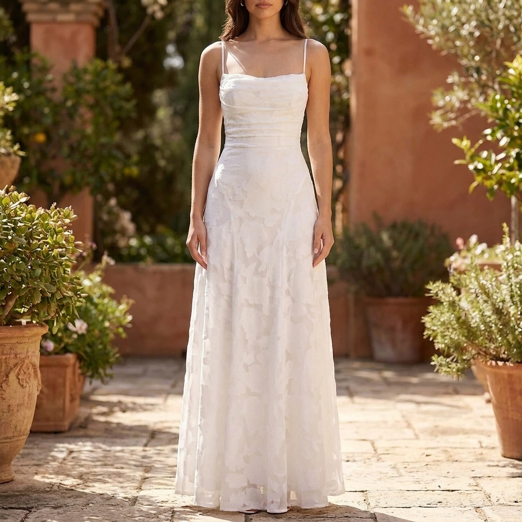 Blomsterbroderi Maxi Kveldskjole