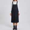 Dame midi denim smekke­kjole
